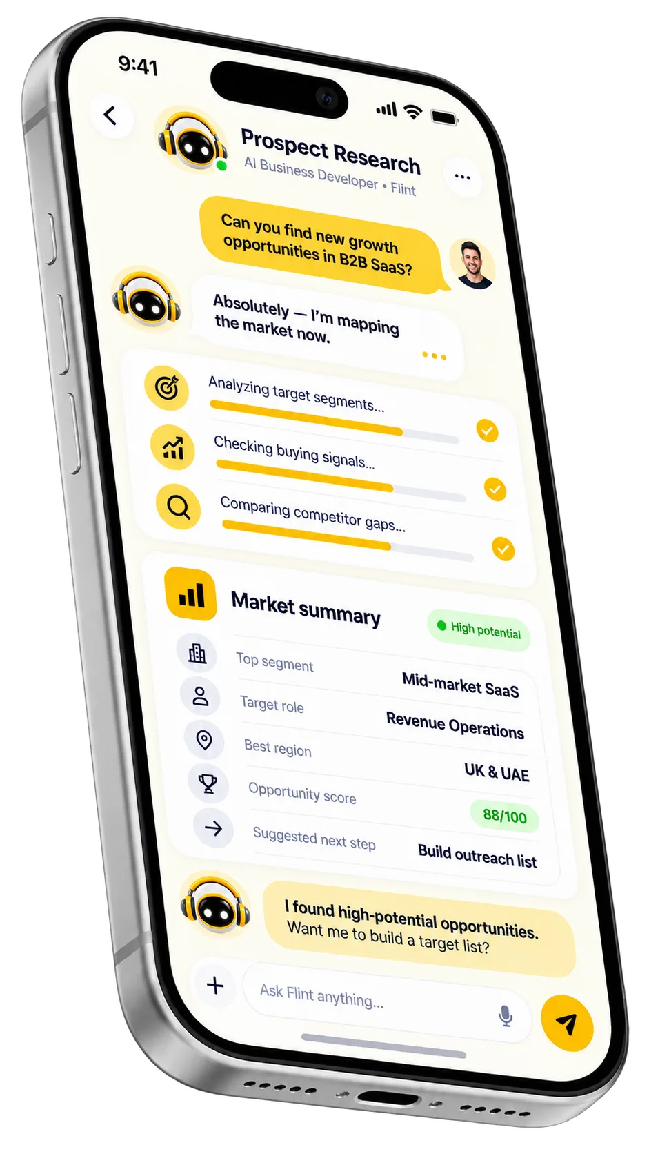 Business developer CRM and calendar connection interface