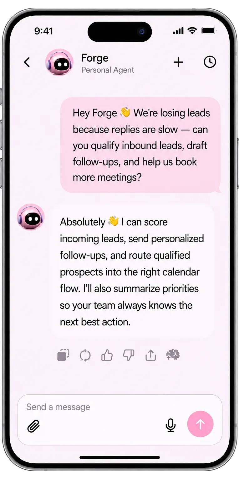 Forge agent chat interface