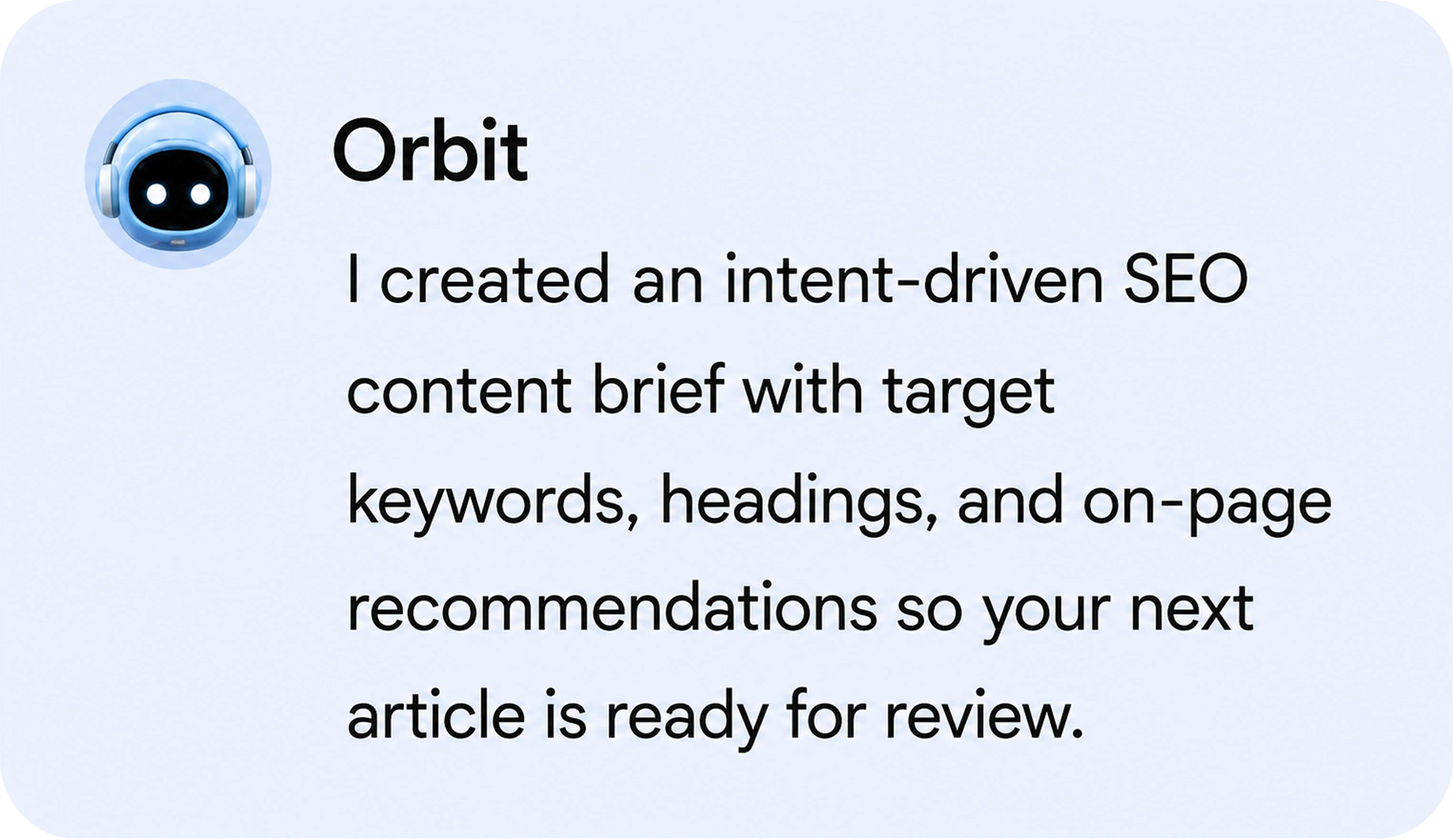 Agent content brief message