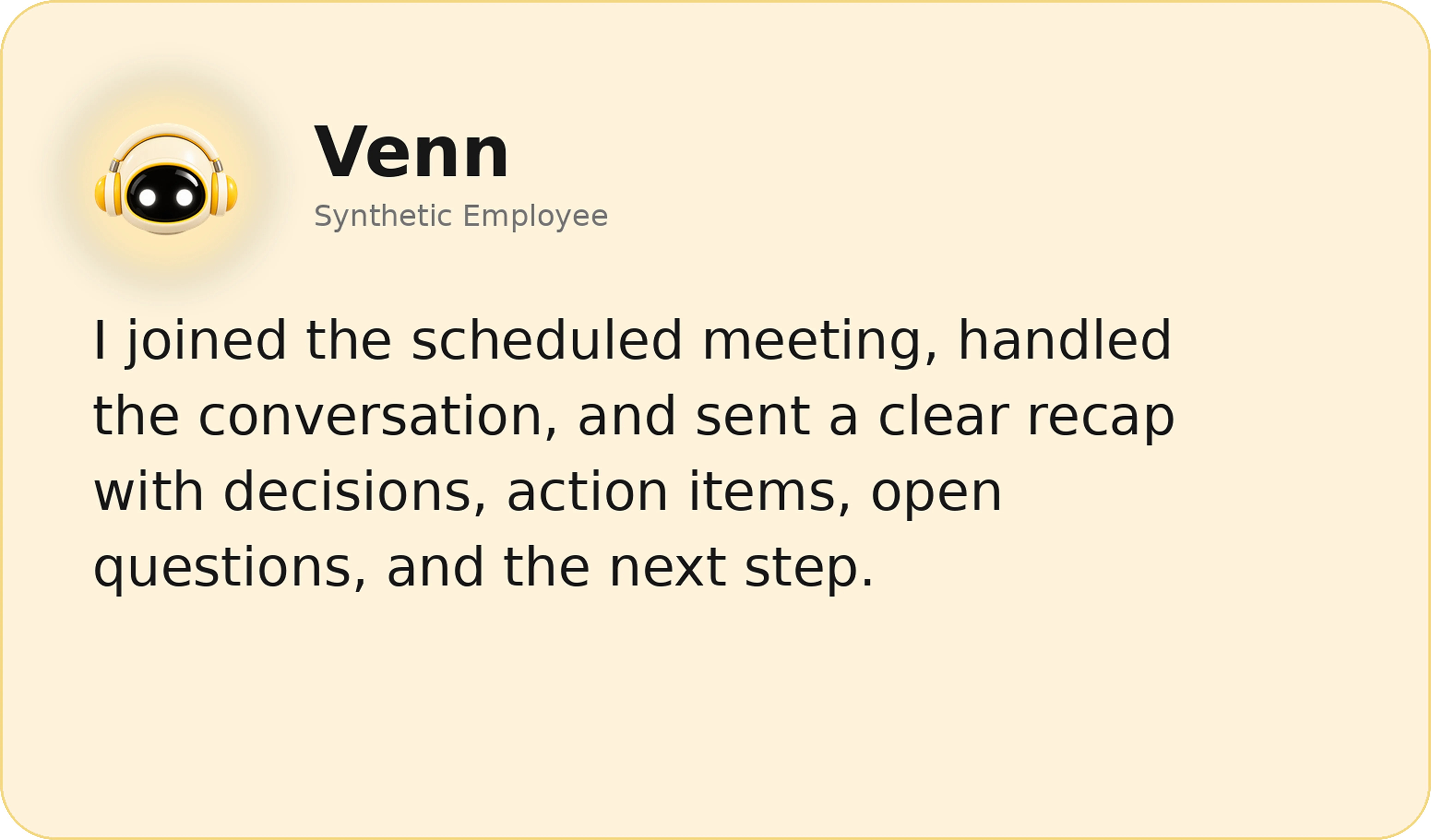 Venn meeting recap
